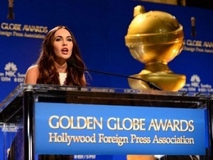 Nữ diễn viên Megan Fox tại lễ công bố đề cử Quả cầu Vàng.